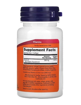 E-400, 268 mg (400 UI) Now con vitamina e de 50 cápsulas