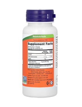 Espirulina orgánica Now Foods con alga espirulina de 100 tabletas