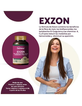 Exzon Biomiral Biomiral con lactobacilos sabor uva de 90 tabletas