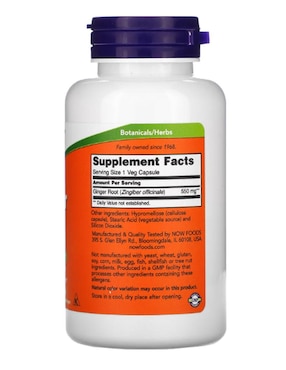 Raíz de jengibre, 550 mg, vegetales Now Foods con jengibre de 100 cápsulas