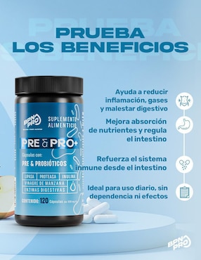 PRE & PRO + Bpn Pro con probióticos de 120 cápsulas