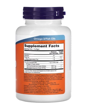 DHA-500, doble potencia, blandas Now Foods con ácido docosahexaenoico de 90 cápsulas