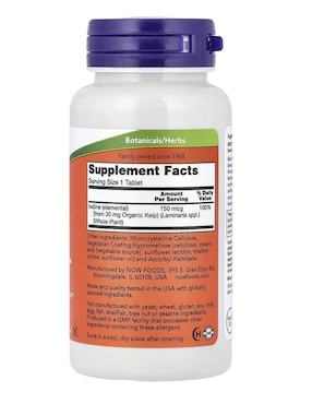 Kelp, 150 mcg Now con vitaminas y minerales de 200 tabletas