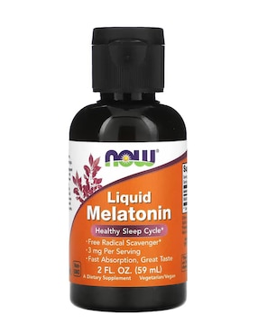 Melatonina líquida, 3 mg Now con melatonina de 59 ml