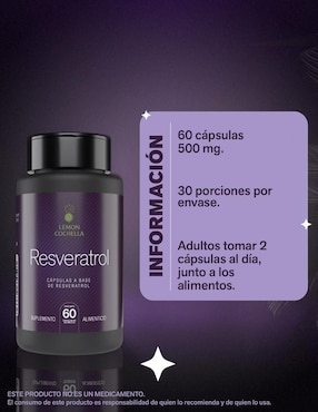 Resveratrol Lemon Cochella sabor natural de 60 cápsulas