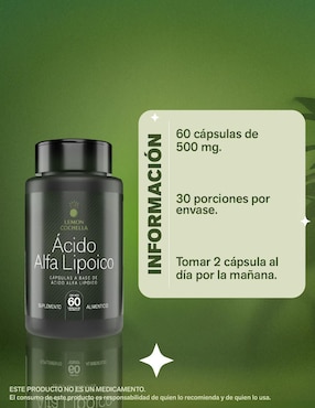 Ácido Alfa Lipoico Lemon Cochella sabor original de 60 cápsulas