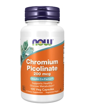 Chromium Picolinate 200 mcg Now Foods con cromo de 100 cápsulas