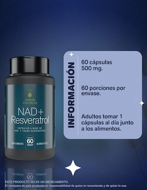 Nad+Resveratrol Lemon Cochella de 60 cápsulas