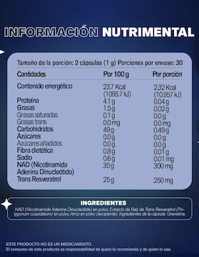 Nad+Resveratrol Lemon Cochella de 60 cápsulas