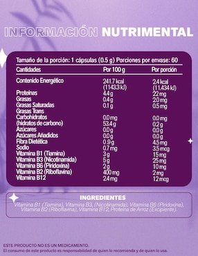 Complex BB Lemon Cochella con complejo de vitamina B de 60 cáp