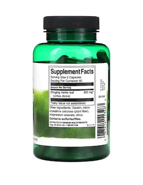 Hoja de ortiga Swanson con vitaminas y minerales de 120 cápsulas