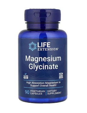 Glicinato de magnesio Life Extension con magnesio de 90 cápsulas
