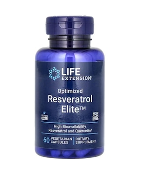 Resveratrol Elite Optimizado Life Extension con quercetina de 60 cápsulas
