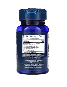 Resveratrol Elite Life Extension con vitaminas, aminoácidos azufrados y minerales de 30 cápsulas