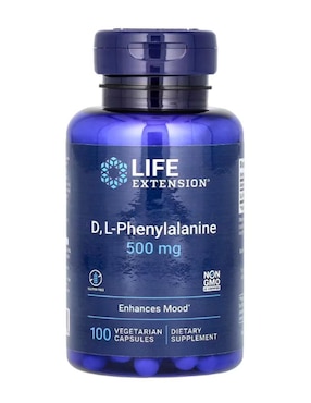 D, L-fenilalanina Life Extension con vitaminas, aminoácidos azufrados y minerales de 100 cápsulas