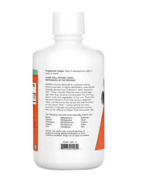 Minerales coloidales Now con vitaminas y minerales de 1 kg