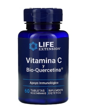Vitamina C y Bio-Quercetin Life Extension con quercetina de 60 cápsulas