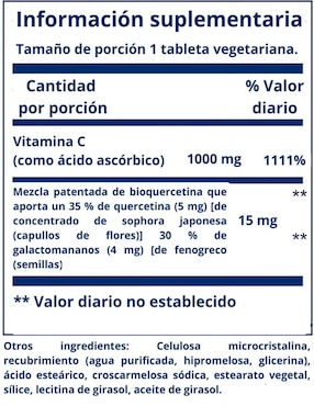 Vitamina C y Bio-Quercetin Life Extension con quercetina de 60 cápsulas