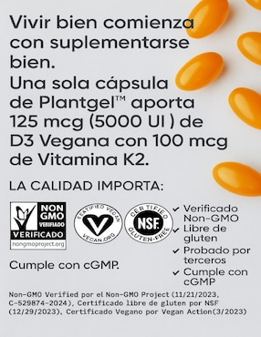 Vitamina K2 + D3 Con Aceite de Coco Orgánico Sport Research de 60 cápsulas