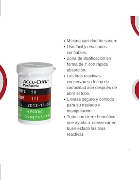 Tiras reactivas para glucosa Accu-Chek Performa