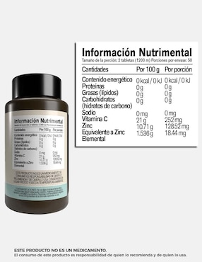 Zinc+ Vitamina C Lemon Cochella sabor natural de 100 tabletas