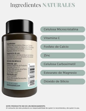 Zinc+ Vitamina C Lemon Cochella sabor natural de 100 tabletas
