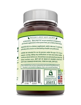Herbal Secrets Boswellia Serrata Herbal Secrets con boswellia serrata y celulosa vegetal de 120 cápsulas