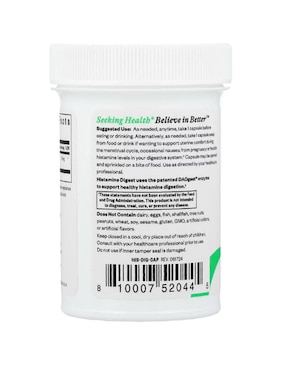Histamine Digest Seeking Health con enzimas digestivas y probióticos de 30 cápsulas
