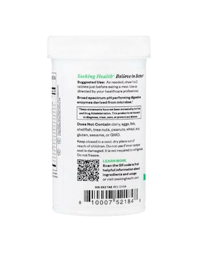 Enzimas Digestivas Masticables Seeking Health con enzimas digestivas y probióticos de 60 tabletas
