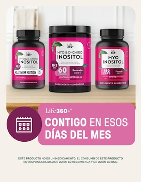 Myo & d-chiro inositol Life360+ ratio 40:1 con 2492mg por porción