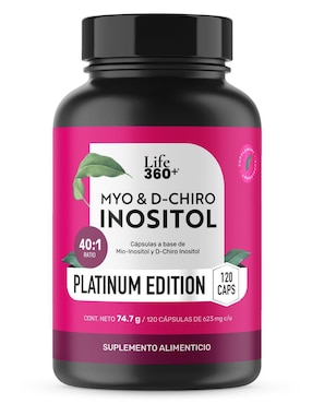 Myo & d-chiro inositol Life360+ ratio 40:1 con 2492mg por porción
