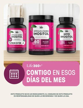 Myo & d-chiro inositol Life360+ ratio 40:1 con 2492mg por porción