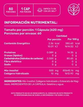 Myo Inositol Life 360+ con Inositol Life360+ con inositol