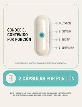 Glutathione Blend Life360+ con l-glutamina de 60 cápsulas