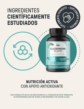 Glutathione Blend Life360+ con l-glutamina de 60 cápsulas