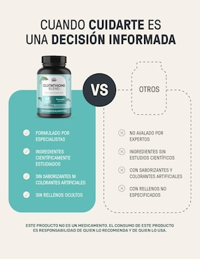 Glutathione Blend Life360+ con l-glutamina de 60 cápsulas