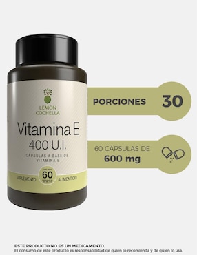 VITAMINA E 400 U.I. Lemon Cochella de 60 cápsulas