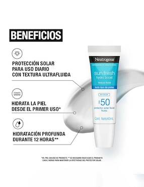Protector solar FPS 50+ Neutrogena Sun Fresh Hydro Boost Color 2.0 FPS 50+ Neutrogena 40 ml
