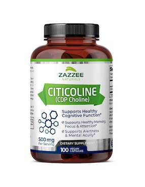 Citicoline Zazzee con cdp choline de 100 cápsulas