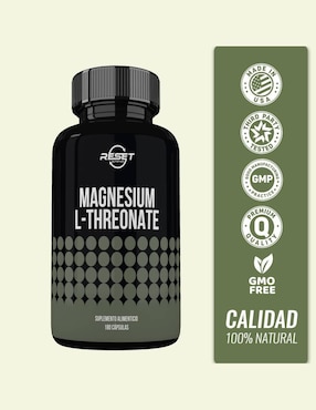 Magnesium L-Threonate Reset Nutrition con l-treonato de magnesio, citrato de magnesio de 180 cápsulas