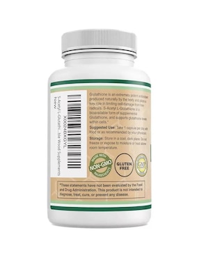S-Acetyl L-Glutathione Double Wood con glutatión de 60 cápsulas