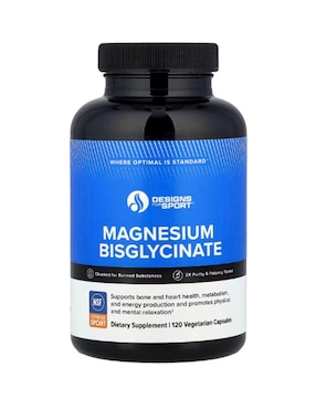 Bisglicinato de Magnesio Designs For Health con magnesio de 120 cápsulas