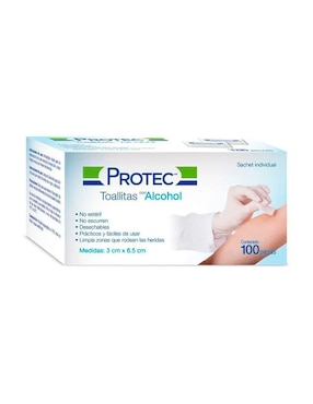 Set de toallas húmedas Protec Toallas con alcohol 100 piezas