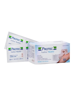 Set de toallas húmedas Protec Toallas con alcohol 100 piezas