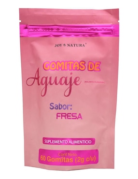 Gomitas de Aguaje Joy Natura con aguaje (mauritia flexuosa) sabor fresa de 60 gomitas