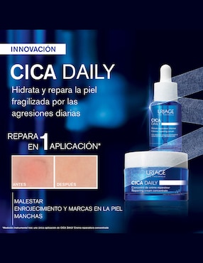 Crema facial recomendada para calmar y regenerar la piel día y noche Uriage Cica Daily para piel sensible