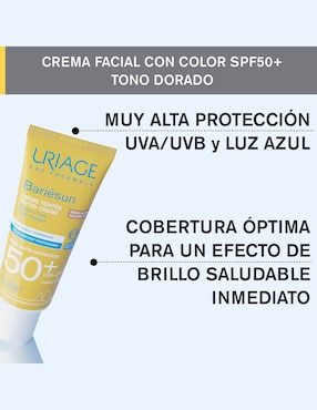 Protector solar FPS 50+ Bariesun Creme Doree T Uriage 50 ml