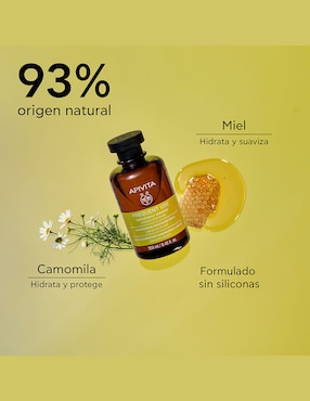 Shampoo hidratante para cabello normal Con miel Apivita 250 ml