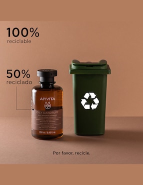 Shampoo dermatológico caspa grasa para cabello contra la caspa grasa Apivita Oily Dandruff 250 ml
