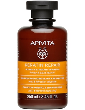 Shampoo reparador para cabello seco Con Miel y Keratina Apivita 250 ml